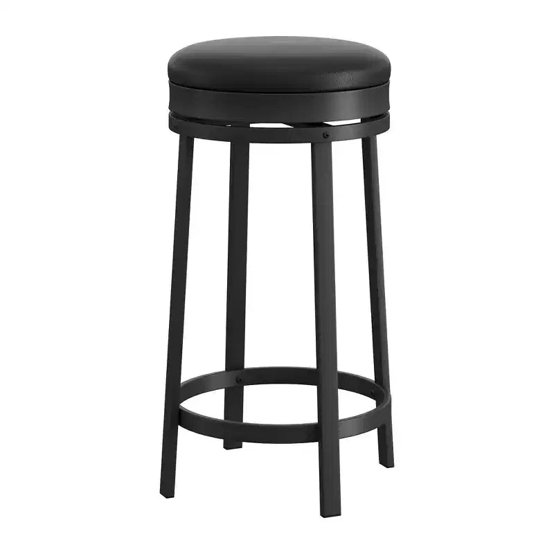 Whizmax 24'' Swivel Bar Stools with Footrest, Modern Counter Height Barstools with Pu Leather Upholstered and Metal Frame for Kitchen Island