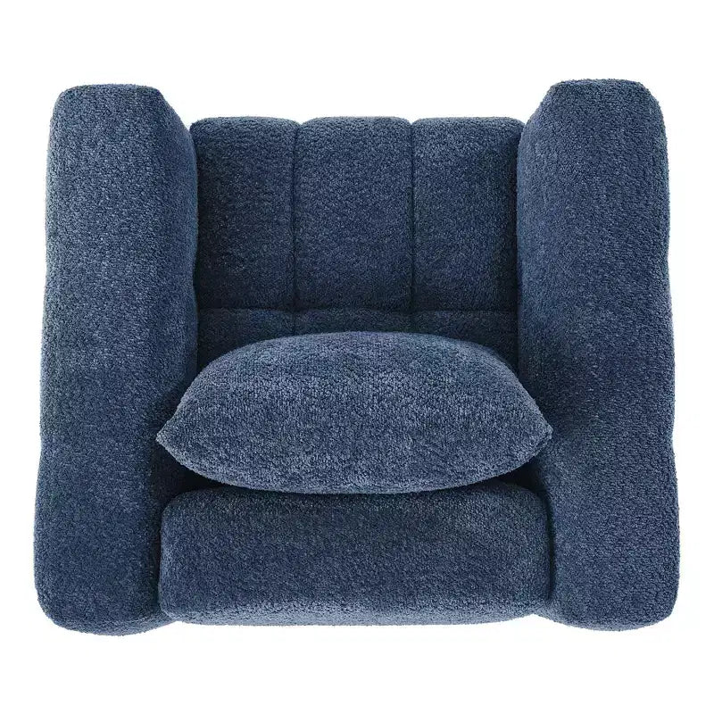 Wooden Frame Swivel Chair with Soft Fabric Upholstery, 360 Rotation, Comfortable Ergonomic Design for Living Room and Office Seating