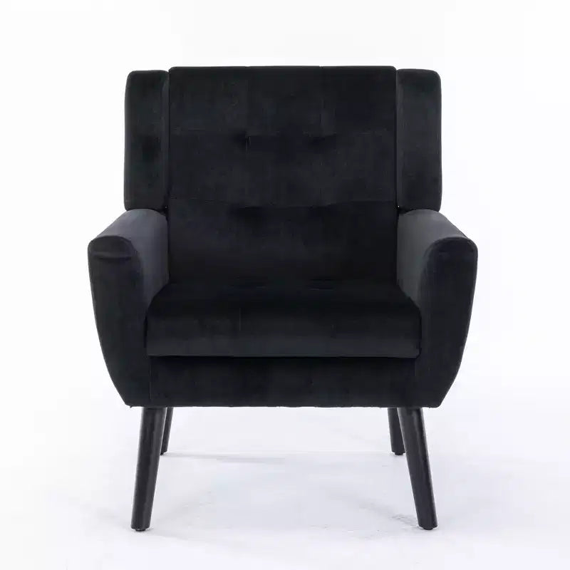Accent Chairs for Bedroom, Modern Soft Leather Material Ergonomics Accent Chair Living Room Chair, with Black Legs For Indoor Home