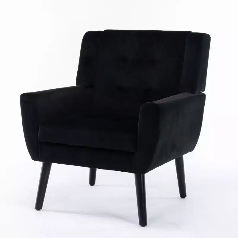 Accent Chairs for Bedroom, Modern Soft Leather Material Ergonomics Accent Chair Living Room Chair, with Black Legs For Indoor Home