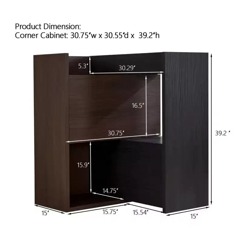 Extendable and Rotating Shoe Cabinet, Multifunctional 90-Degree Storage Combination Corner Cabinet