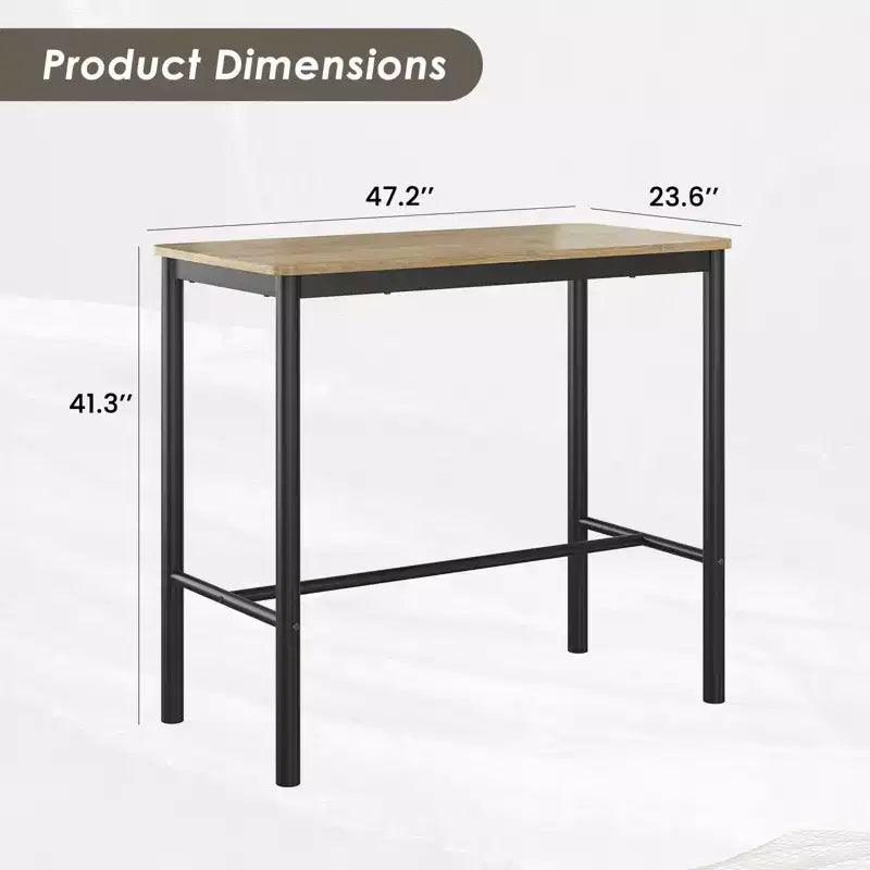 47 Counter Height Pub Bar Table Rectangular Dining Counter Tables For Cafe Kitchen And Studyroom