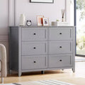 6 Drawers Dresser for Bedroom, Farmhouse Wood Dressers & Chest of Drawers for Clothes, Tall Storage Dressers Organizer