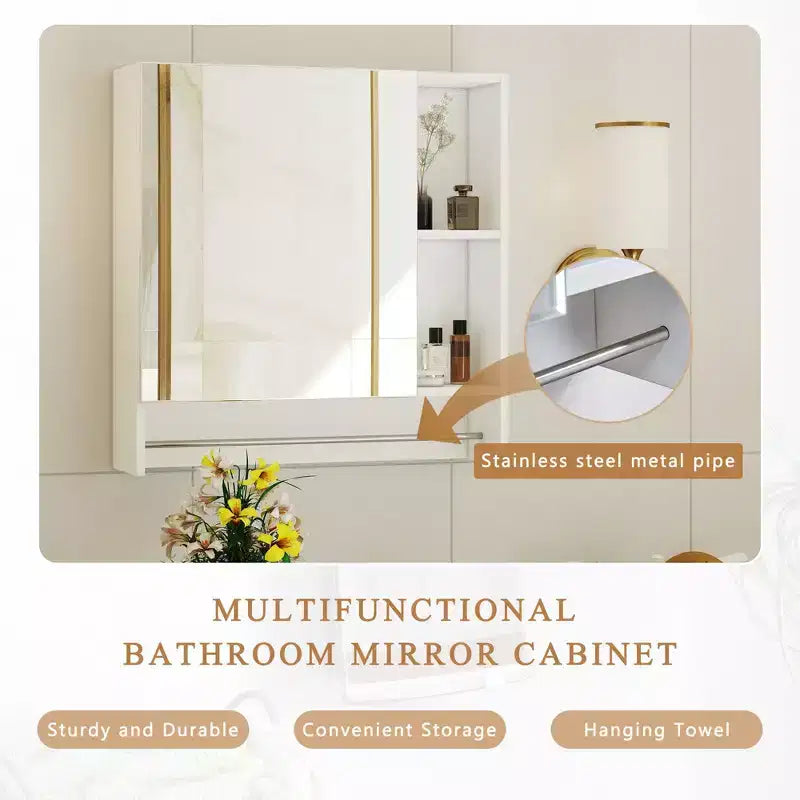Bathroom Mirror Cabinet Wall Mounted,Medicine Cabinet,Over The Toilet Storage Cabinet with Shelves