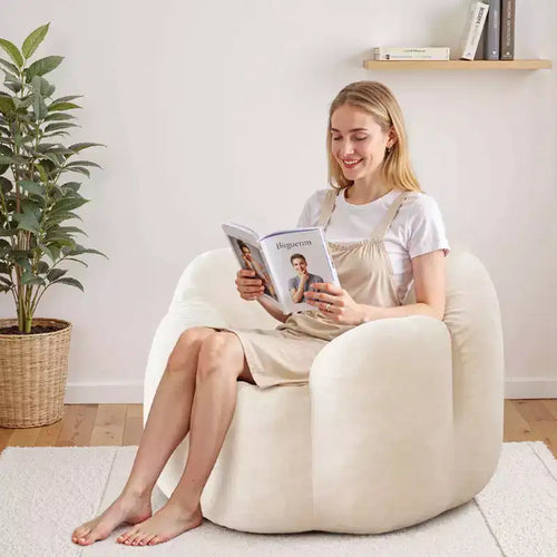 Hommpa 3Ft Flower-Shaped Dutch Velvet Bean Bag Chair with Memory Foam, Cozy Lounge Seating for All Ages