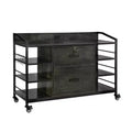 VEVOR 2 Drawers Metal File Cabinet, Lateral Filing Cabinet with Lock and 6 Open Shelves, Wooden Wide Filing Storage Cabinets with Power Strip, Gray