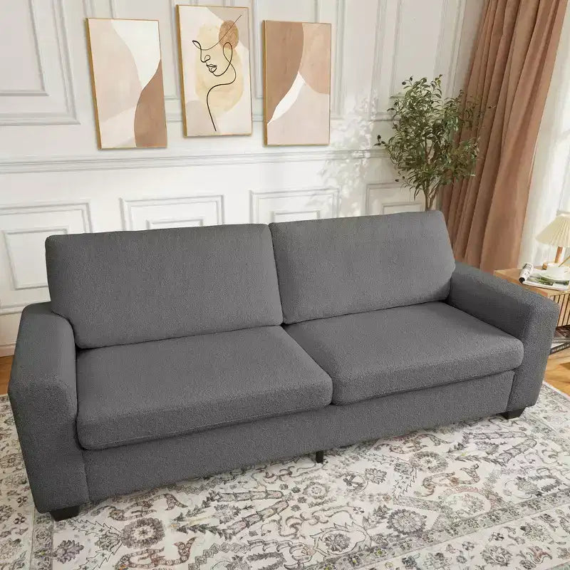 83 Inch Modern Sofa, 3 Seat Couch With Wide Armrests, Deep Seat Couch, Comfy Upholstered Sofa for Living Room, Bedroom, Office