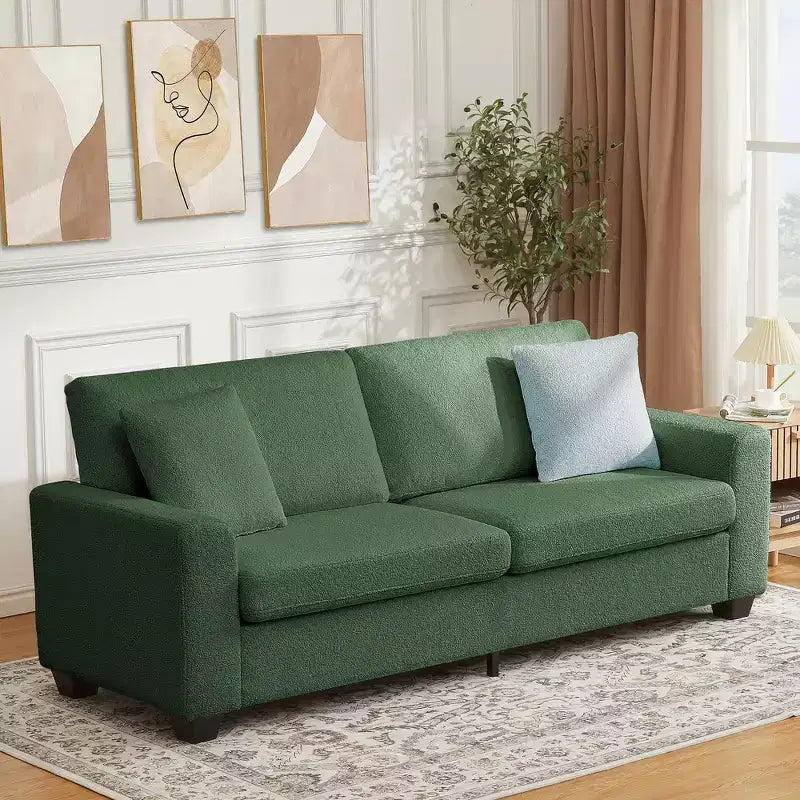 83 Inch Modern Sofa, 3 Seat Couch With Wide Armrests, Deep Seat Couch, Comfy Upholstered Sofa for Living Room, Bedroom, Office