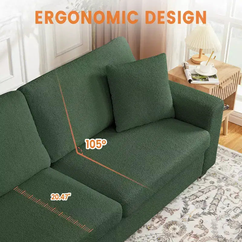 83 Inch Modern Sofa, 3 Seat Couch With Wide Armrests, Deep Seat Couch, Comfy Upholstered Sofa for Living Room, Bedroom, Office