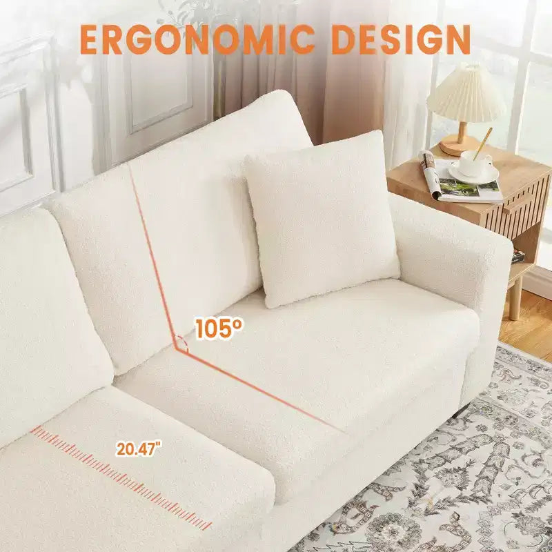 83 Inch Modern Sofa, 3 Seat Couch With Wide Armrests, Deep Seat Couch, Comfy Upholstered Sofa for Living Room, Bedroom, Office