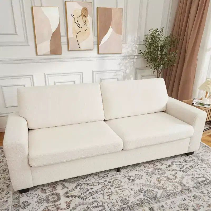 83 Inch Modern Sofa, 3 Seat Couch With Wide Armrests, Deep Seat Couch, Comfy Upholstered Sofa for Living Room, Bedroom, Office
