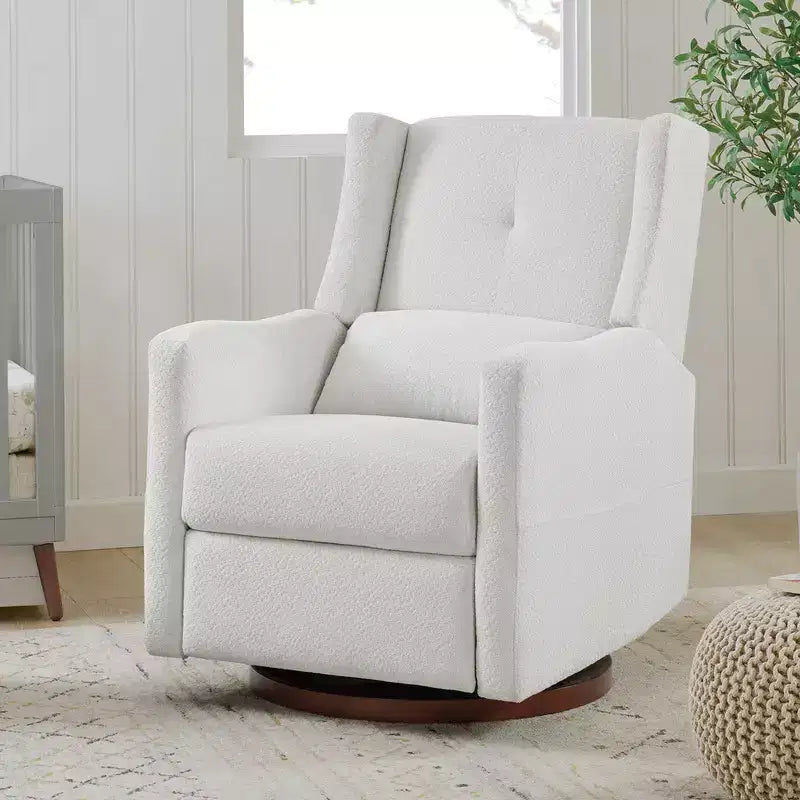 Manual Swivel Glider Recliner with Lumbar Pillow