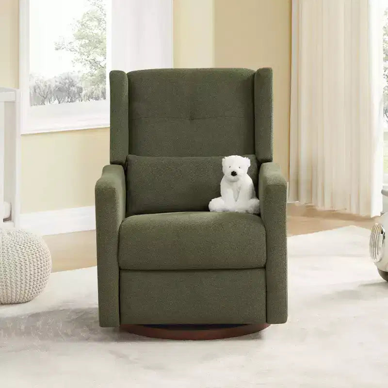 Manual Swivel Glider Recliner with Lumbar Pillow