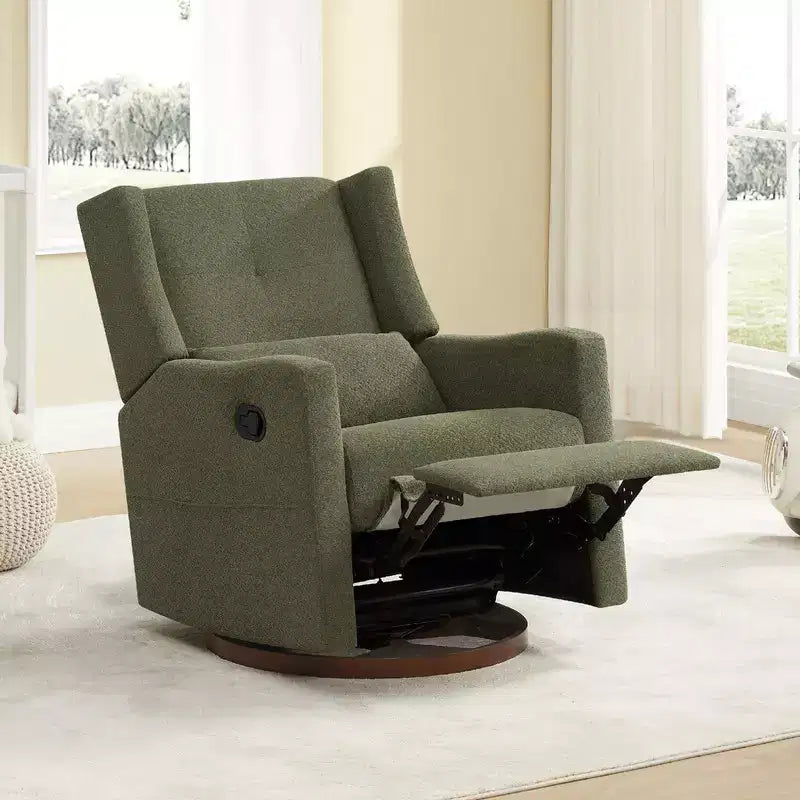 Manual Swivel Glider Recliner with Lumbar Pillow