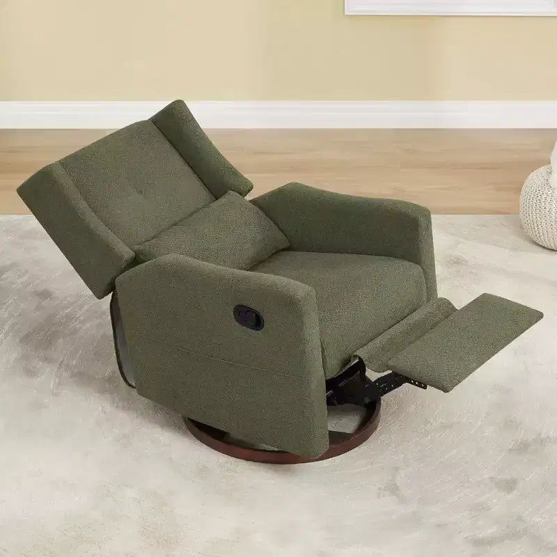 Manual Swivel Glider Recliner with Lumbar Pillow