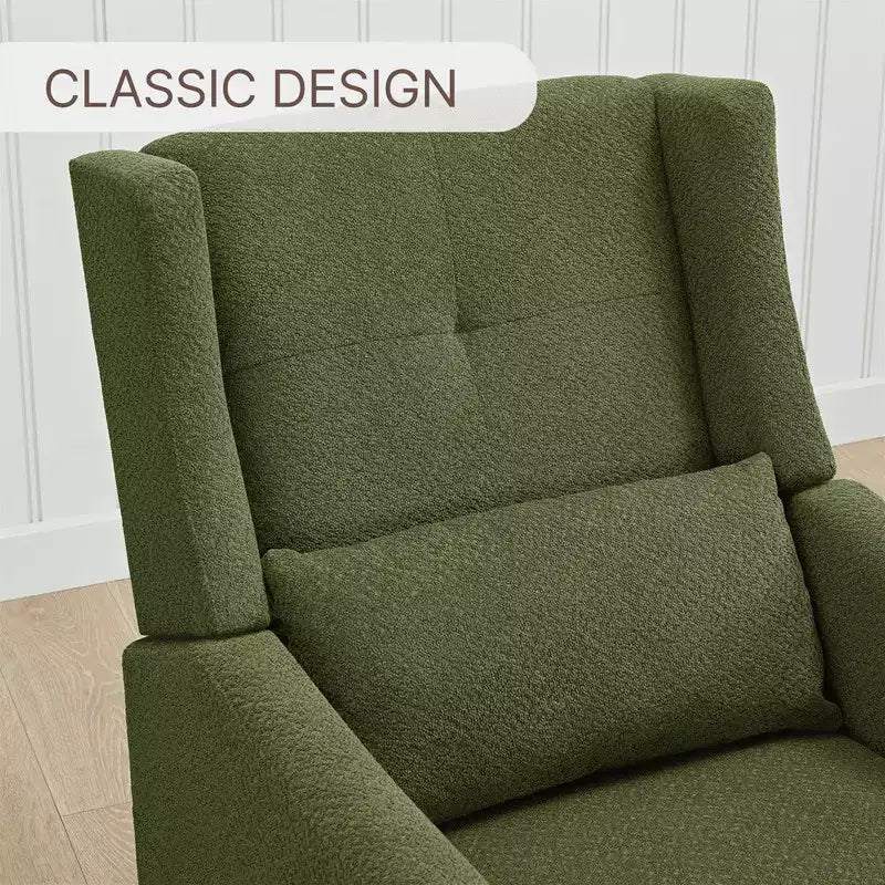 Manual Swivel Glider Recliner with Lumbar Pillow