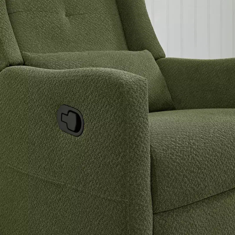 Manual Swivel Glider Recliner with Lumbar Pillow