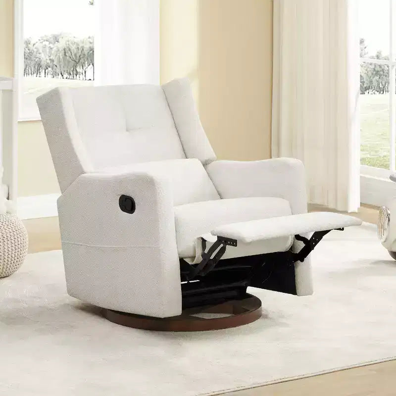 Manual Swivel Glider Recliner with Lumbar Pillow