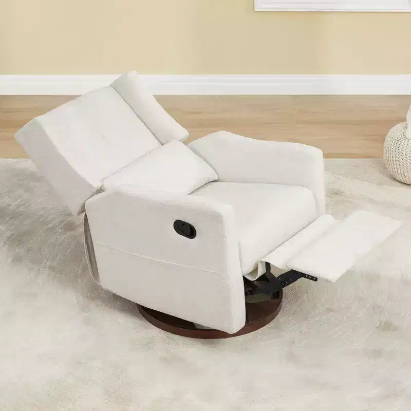 Manual Swivel Glider Recliner with Lumbar Pillow