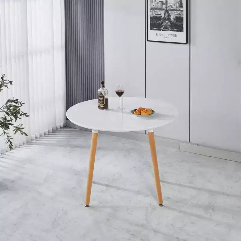 Modern Wood Extensible Oval Dining Table with Sturdy Metal Legs,Minimalist Kitchen Dinner Table for Dining Room,Family Meals