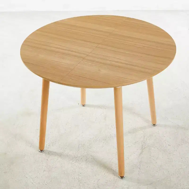 Modern Wood Extensible Oval Dining Table with Sturdy Metal Legs,Minimalist Kitchen Dinner Table for Dining Room,Family Meals
