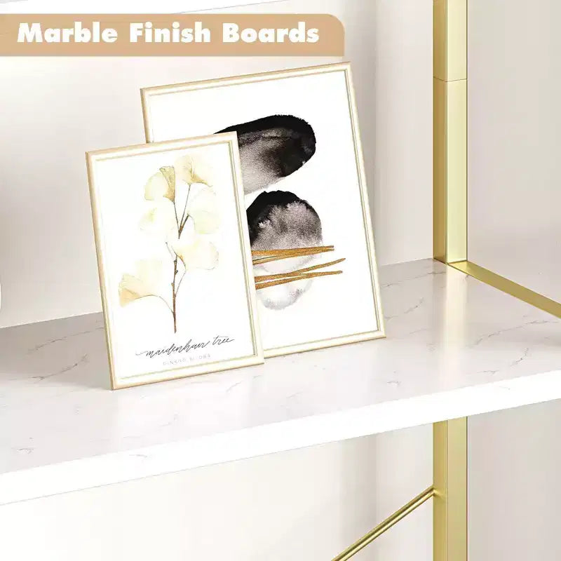 5 Tier Arched Bookshelf, Bookcase Display Racks Tall Bookshelves, Storage Rack Large Wood Book Shelf for Bedroom, Living Room, Office