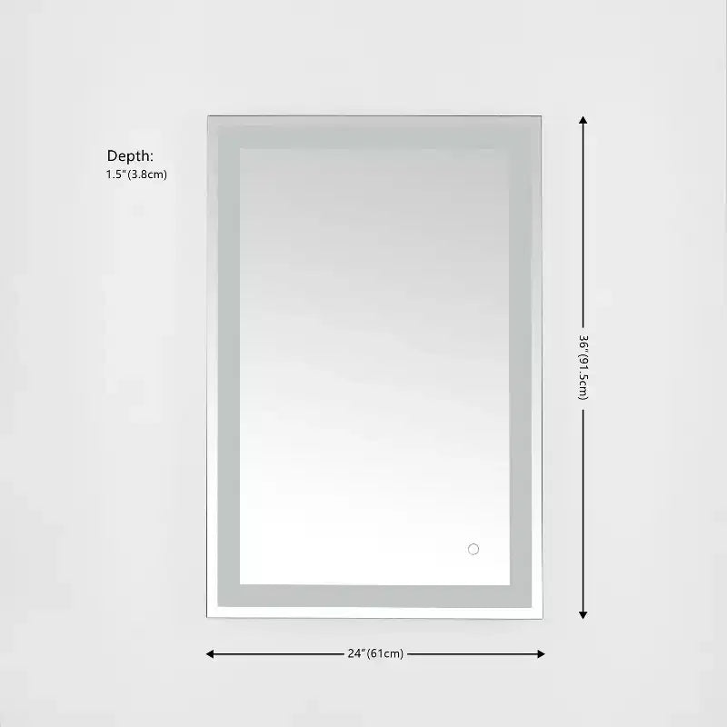 Hyatt 24 Aluminum LED Rectangle Mirror - LMR1000 - Silver/White