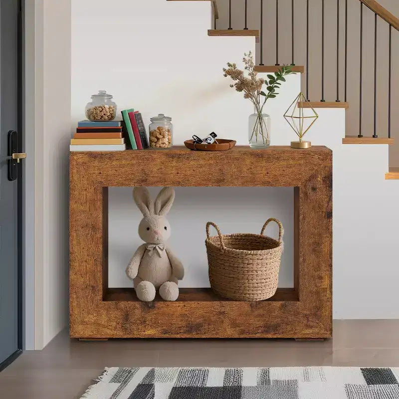 47 Farmhouse Console Table with Storage, Narrow Sofa Table for Behind Couch, Entryway Table for Living Room, Hallway & Dining