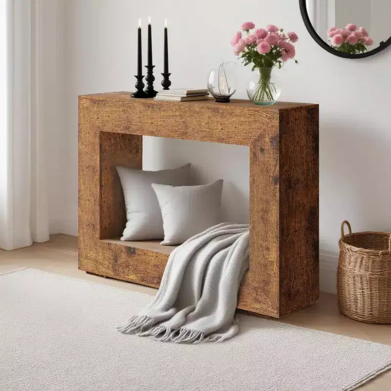 47 Farmhouse Console Table with Storage, Narrow Sofa Table for Behind Couch, Entryway Table for Living Room, Hallway & Dining