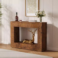 GustoWave 47 Farmhouse Console Table with Storage, Narrow Sofa Table for Behind Couch, Entryway Table for Living Room, Hallway & Dining