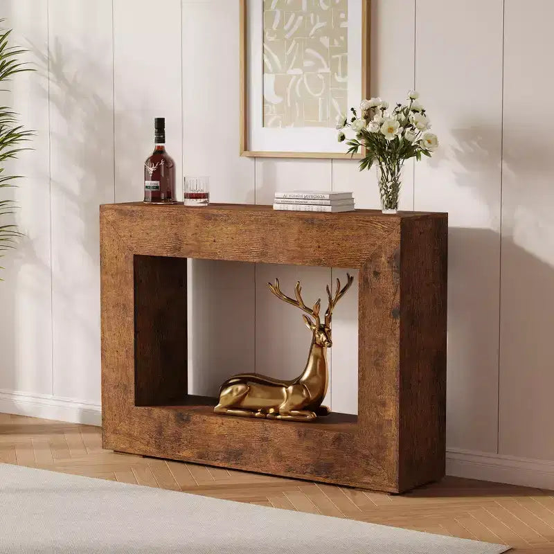 GustoWave 47 Farmhouse Console Table with Storage, Narrow Sofa Table for Behind Couch, Entryway Table for Living Room, Hallway & Dining