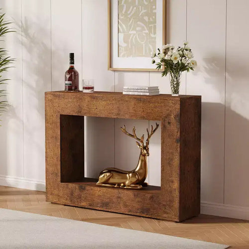 GustoWave 47 Farmhouse Console Table with Storage, Narrow Sofa Table for Behind Couch, Entryway Table for Living Room, Hallway & Dining