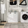AndMakers 31.49 in. W x 13.77 in. D x 30.7 in. H White Linen Cabinet with 2 Doors