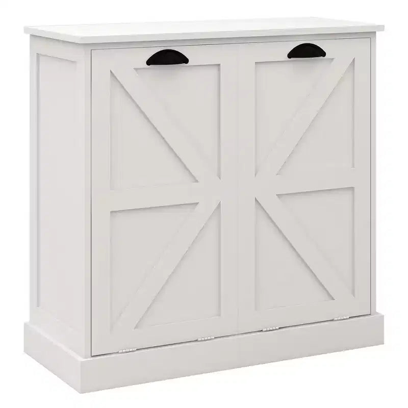 31.49 in. W x 13.77 in. D x 30.7 in. H White Linen Cabinet with 2 Doors