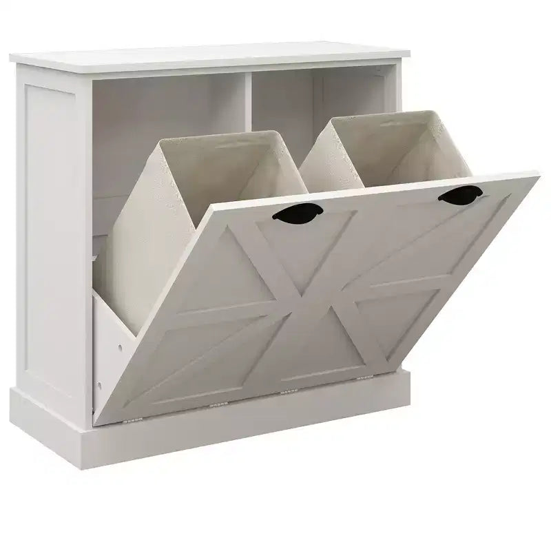 31.49 in. W x 13.77 in. D x 30.7 in. H White Linen Cabinet with 2 Doors