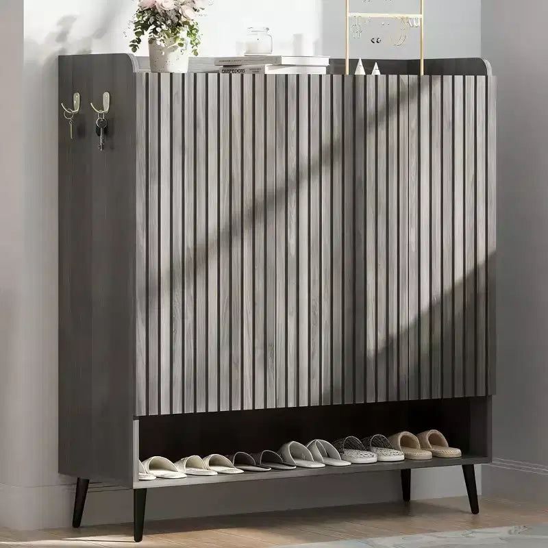3-Door Shoe Cabinet with 6-Layer for Entryway, Freestanding Shoe Storage Organizer for Hallway, Living Room, or Bedroom