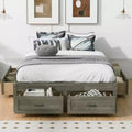 FAMYYT Full Size Wood Platform Bed With 6 Storage Drawers, Easy Assembly
