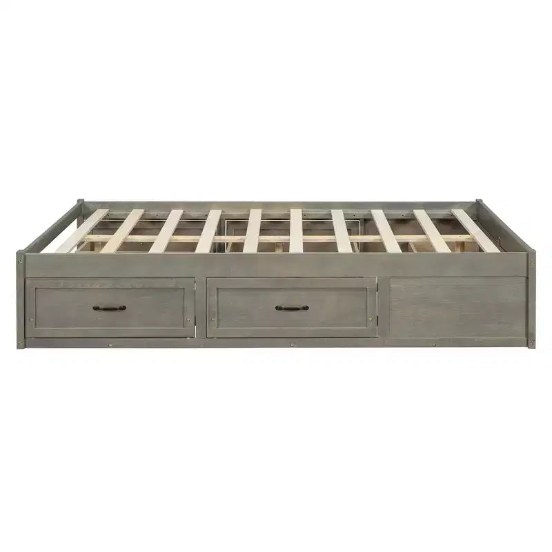 Full Size Wood Platform Bed With 6 Storage Drawers, Easy Assembly