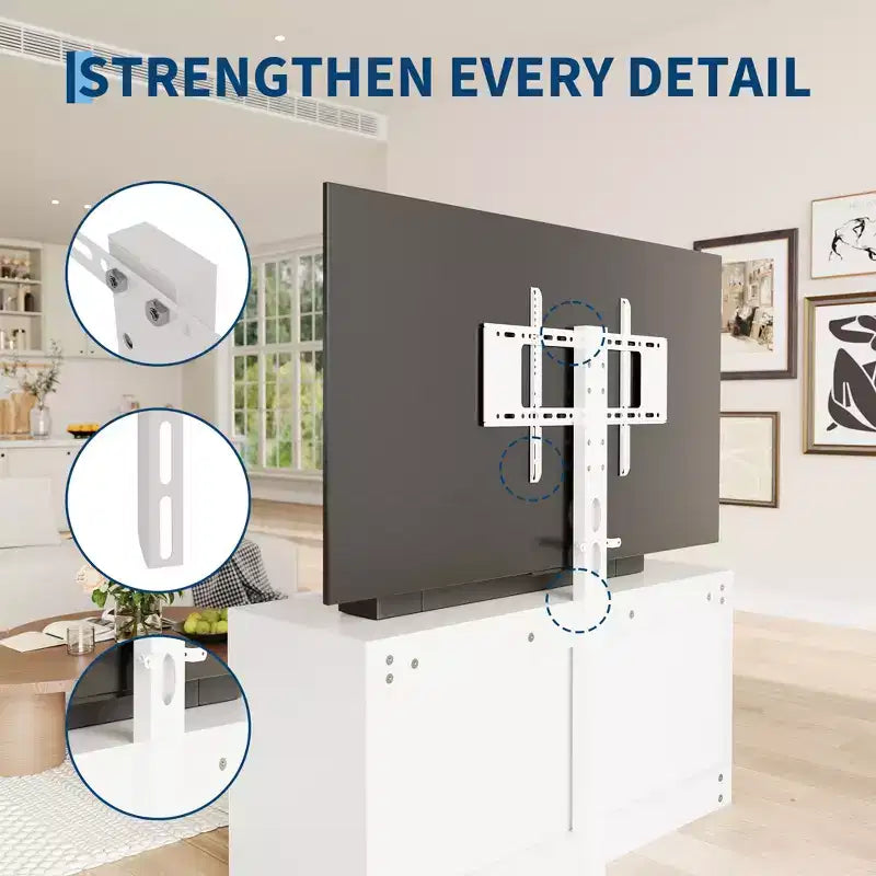 Modern TV Stand Dresser with Adjustable Mount for 32-80 Inch TVs 6 Drawer Storage Cabinet Media Console Table Bedroom & Living Room Furniture