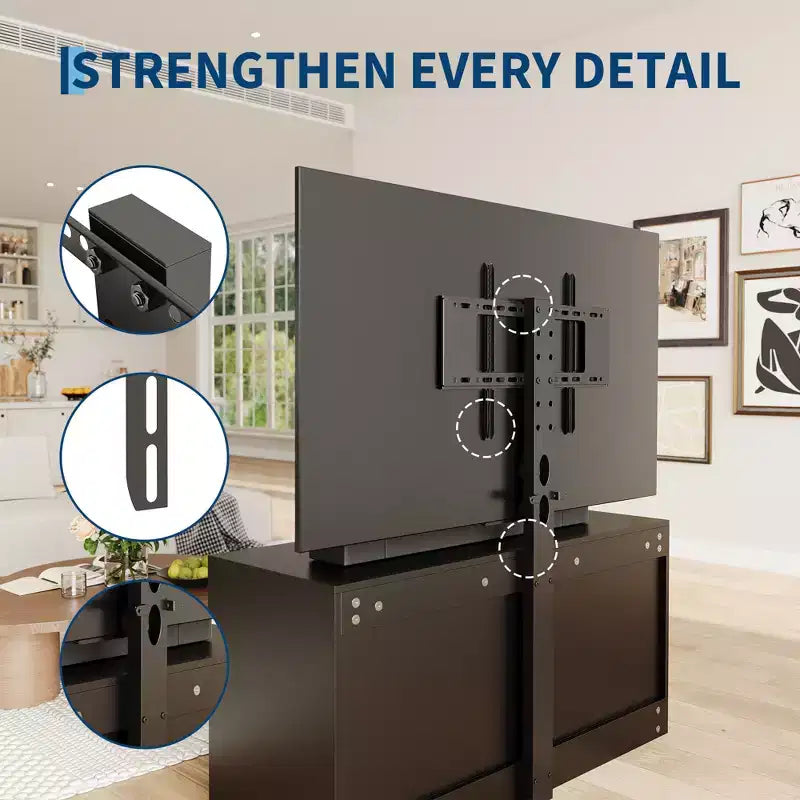 Modern TV Stand Dresser with Adjustable Mount for 32-80 Inch TVs 6 Drawer Storage Cabinet Media Console Table Bedroom & Living Room Furniture