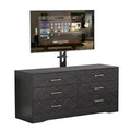 Modern TV Stand Dresser with Adjustable Mount for 32-80 Inch TVs  6 Drawer Storage Cabinet  Media Console Table  Bedroom & Living Room Furniture