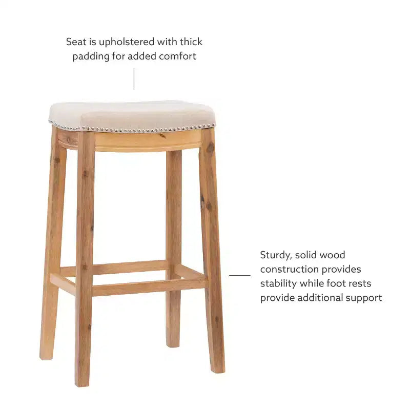 Claridge Rustic Backless Barstool