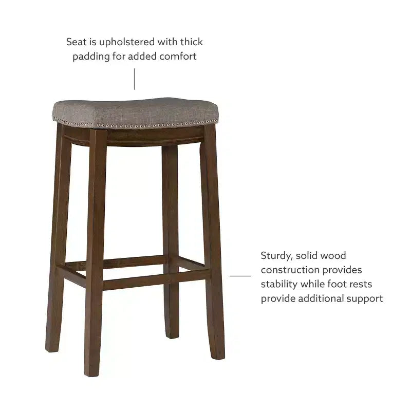 Claridge Rustic Backless Barstool
